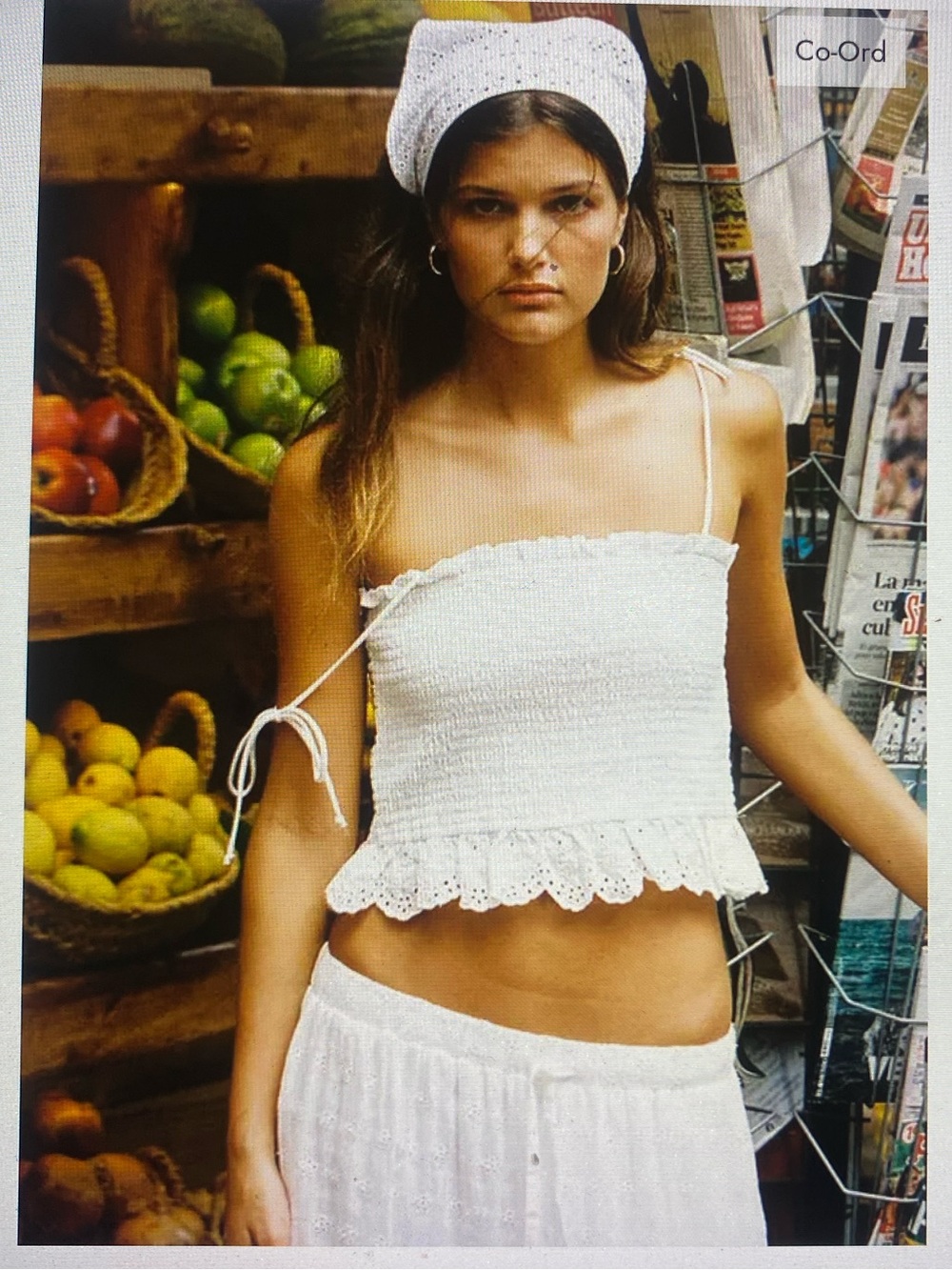 Ghanda White Boho Ruffle Camisole